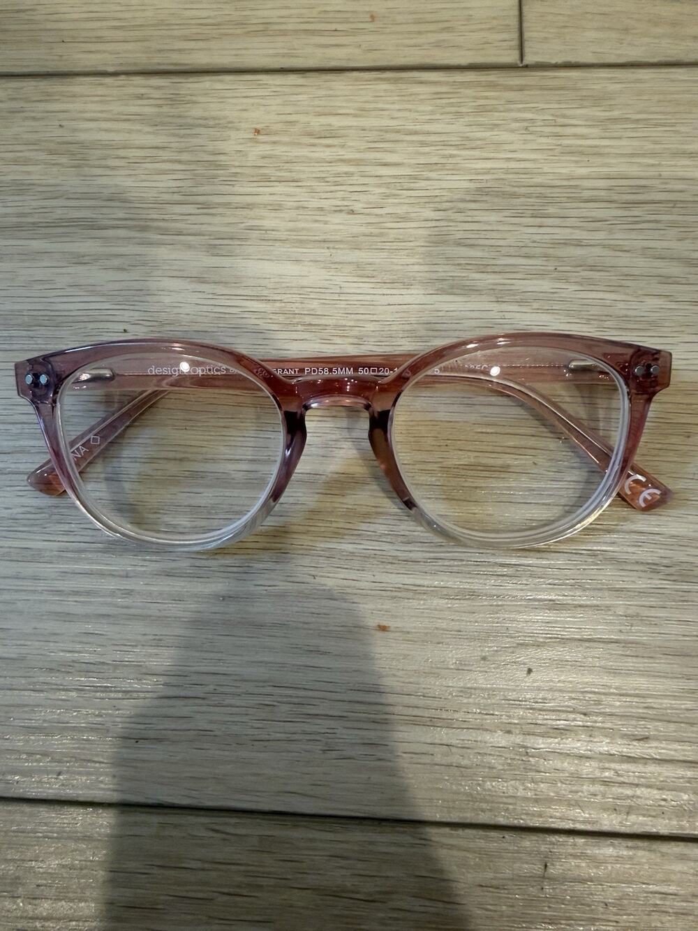 Reading Glasses Foster Grant Clear Pink Women's Readers 50-20-145 +1.75